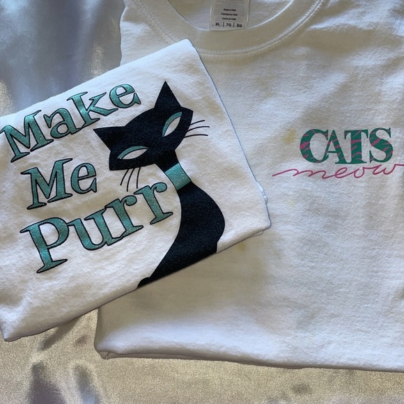 CATS MEOW New Orleans RARE 90s TShirts Make Me Purr & A Little Kitty Unisex L/XL - Picture 9 of 9